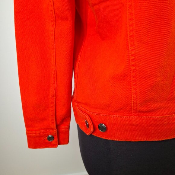 Womens Oversized Utility Jacket Sz S Bright Red Casual Classic - Picture 8 of 16